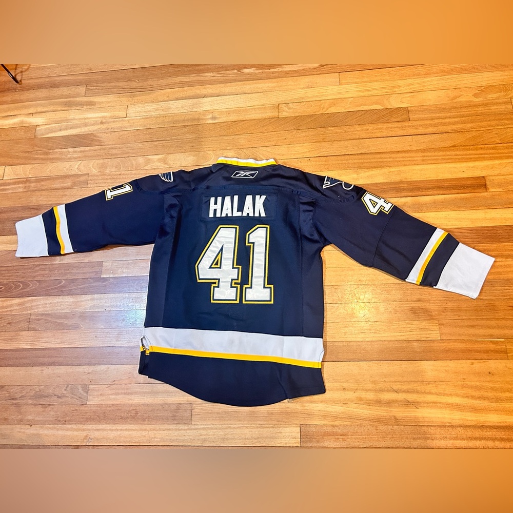 St Louis Blues #41 Jaroslav Halak NHL Reebok CCM Jersey Sz 50 (H115)
